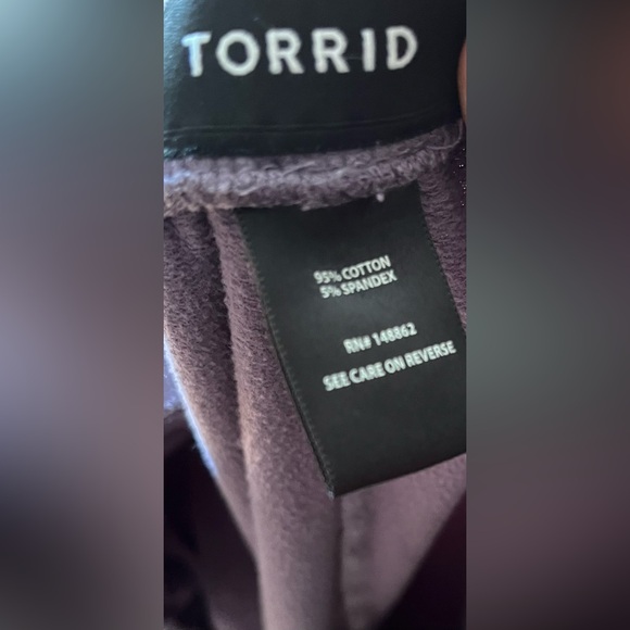 Torrid cropped length sweatpants tie dyed detail purple drawstring pull up sz 3x - Picture 6 of 7